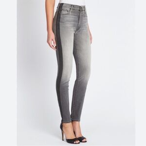 MOTHER The swooner supermoon stripe Gray Skinny Jeans